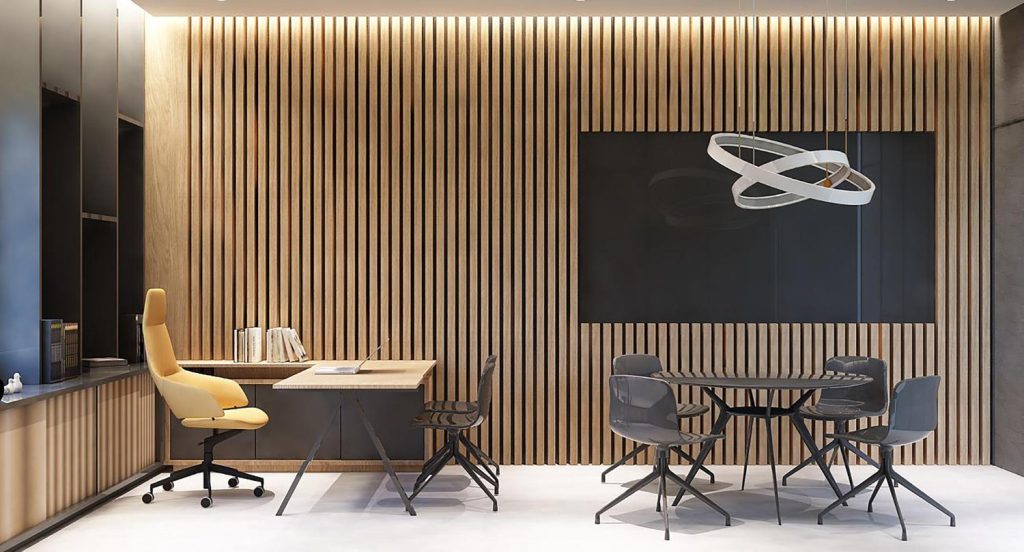 wall panel in meeting room